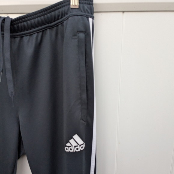 Adidas Athletic Pants Climacool Women's Size Large Black & White Stripe Tapered - Picture 3 of 12